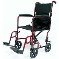 LT-2019 Transport Chair with Removable Footrest Burgundy