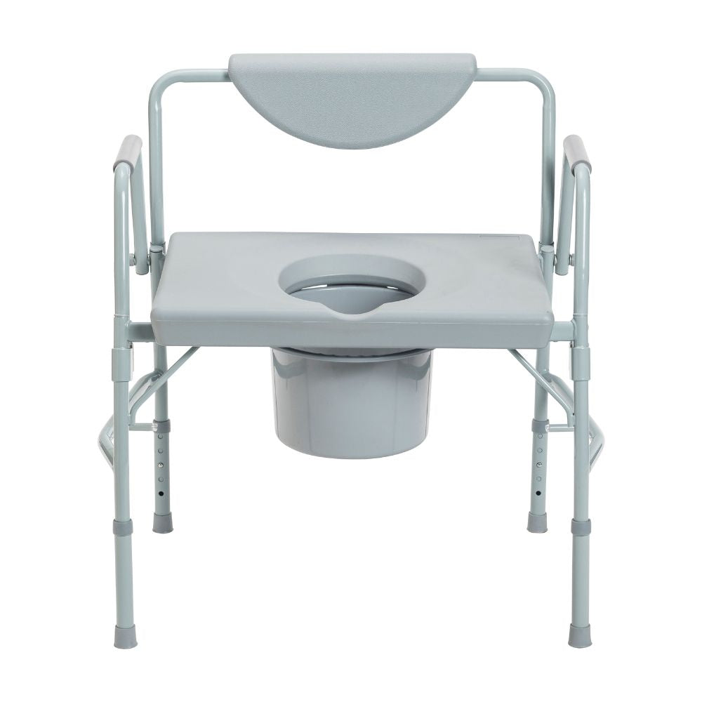 Bariatric Bedside Commode Chair With Drop Arms For Seniors