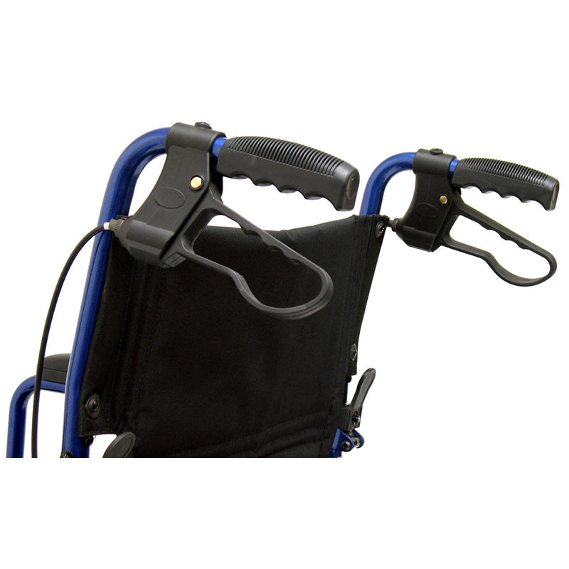 LT-1000HB Transport Chair with Hand Brakes Blue