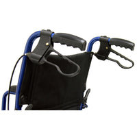 LT-1000HB Transport Chair with Hand Brakes Blue