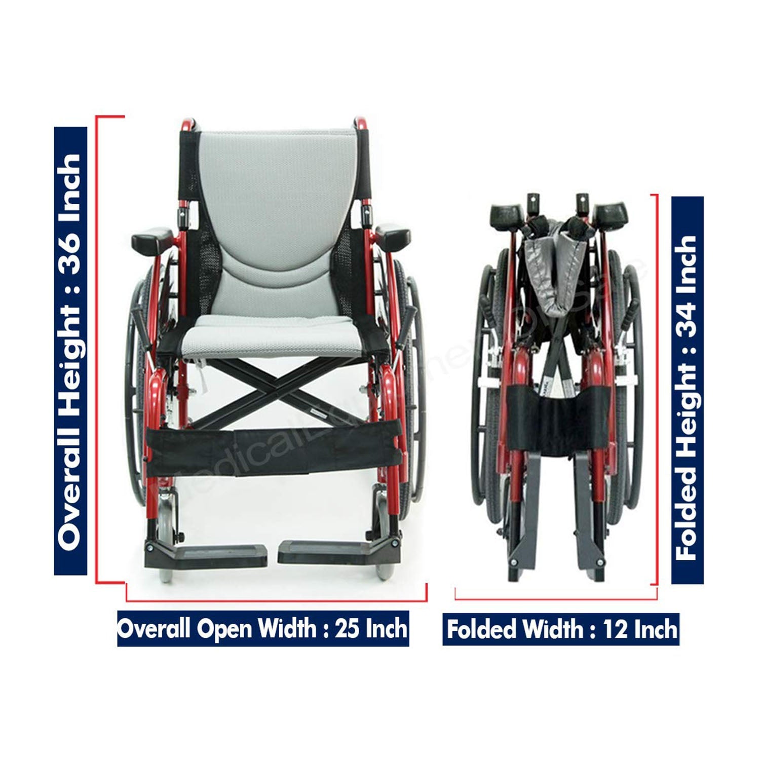 Lightweight Wheelchair with Detachable Footrest