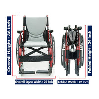 Folding manual wheelchair with anti-microbial cushion