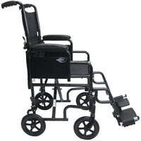 T-2700 Transport Wheelchair 19 Seat Removable Armrest