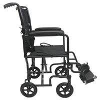 LT-2019 Transport Chair 19 Seat Removable Footrest Black