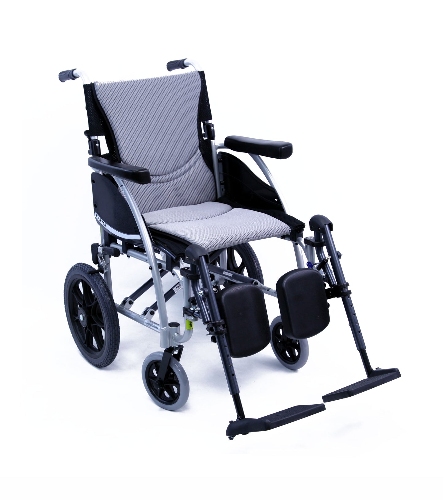 S-115-TP Ergonomic Transport Wheelchair Silver Frame