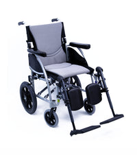 S-115-TP Ergonomic Transport Wheelchair Silver Frame