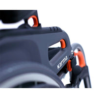 Quick-release rear wheels on Karman Flexx wheelchair