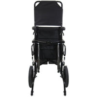 Folded KM-5000-TP reclining wheelchair for transport and storage